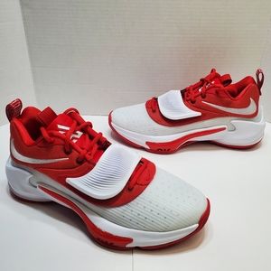 New Nike Men’s 9.5 Zoom Freak 3 TB Promo University Red White Basketball Shoes